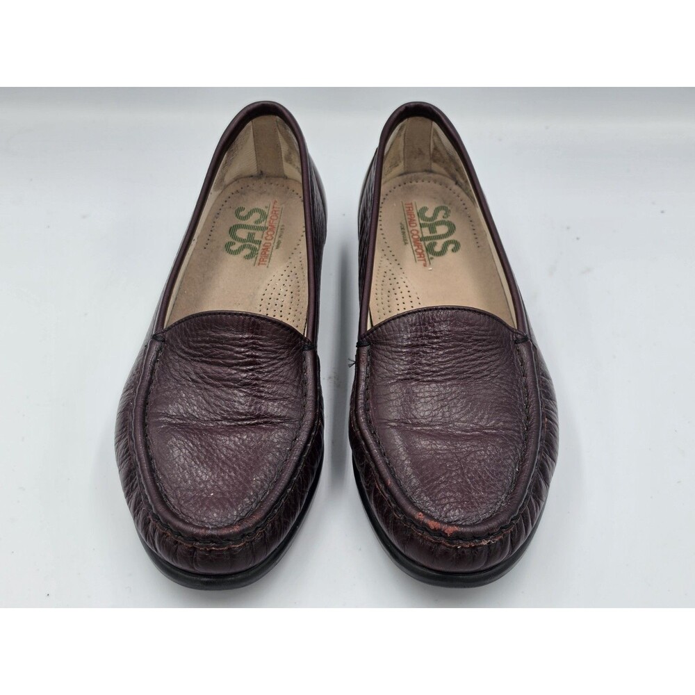 SAS Tripad Comfort Loafer Shoes Womens Size 9.5 W Brown Burgundy Maroon Slip On